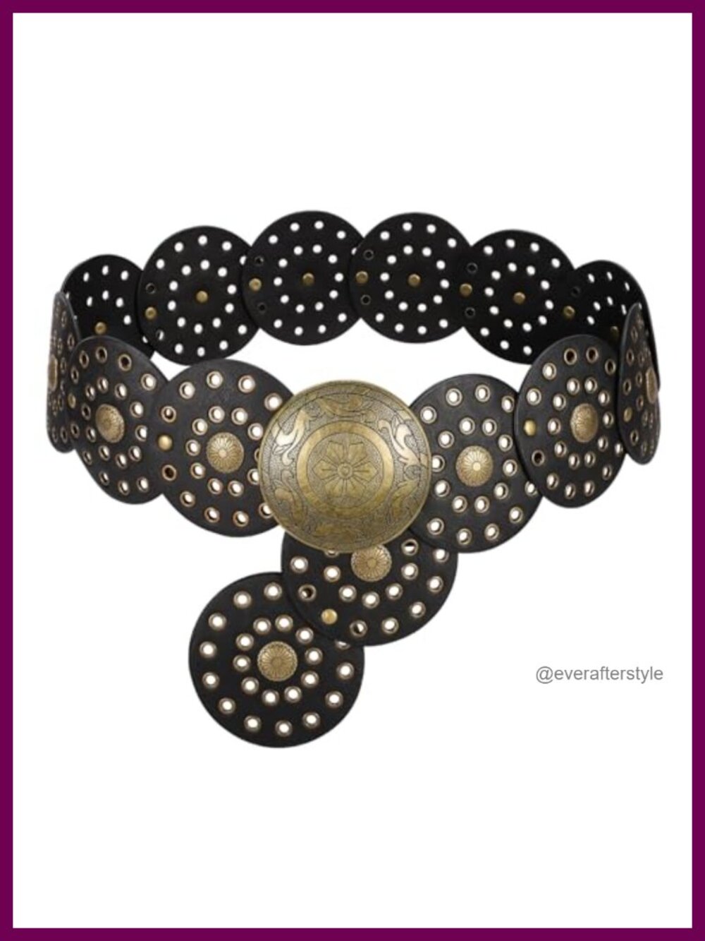 Wide Western Disc Belt Faux Leather Boho Cowgirl Adjustable for Jeans Dress